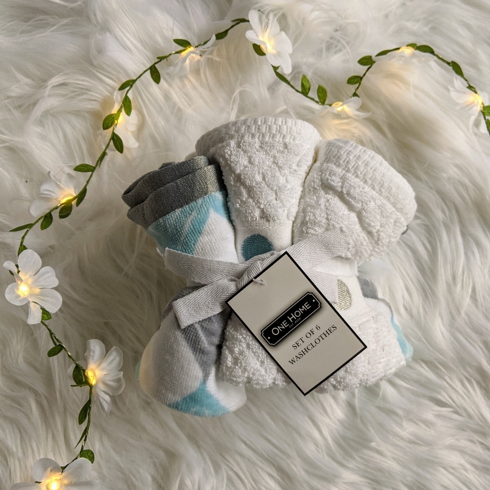One Home Washcloth Set of 6 NWT